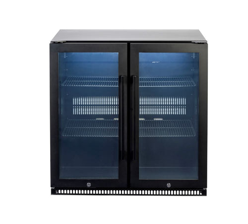 Euro black double door beverage cooler