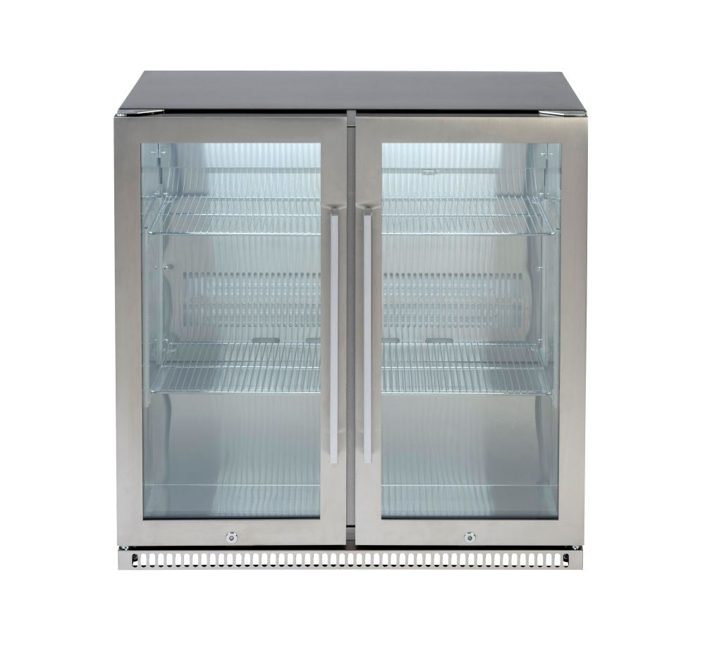 Euro stainless steel double door beverage cooler