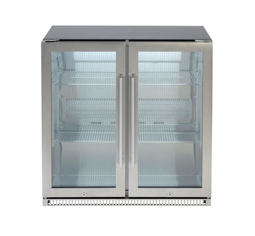 Euro stainless steel double door beverage cooler